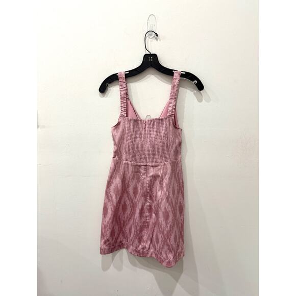 Alexis Abstract Print Sleeveless Lined Front Twist Mini Dress Pink Women's Small - Picture 2 of 4